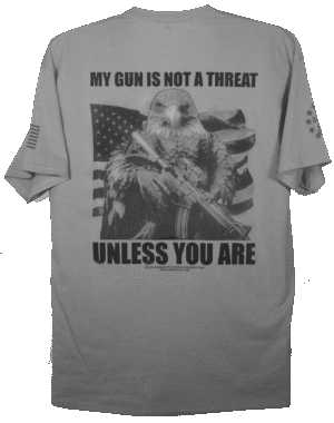 My Gun Is Not A Threat, Unless You Are T-Shirt - Image 4