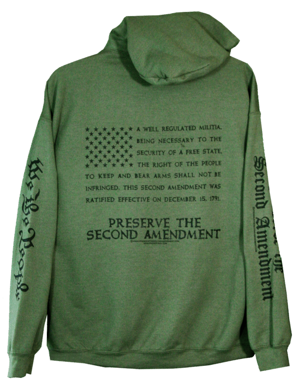 Hoodie Flag Second Amend mil green png