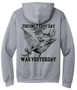 Navy SEALS Easy Day #5 Hooded Sweat Shirt Design Frog on Hammock