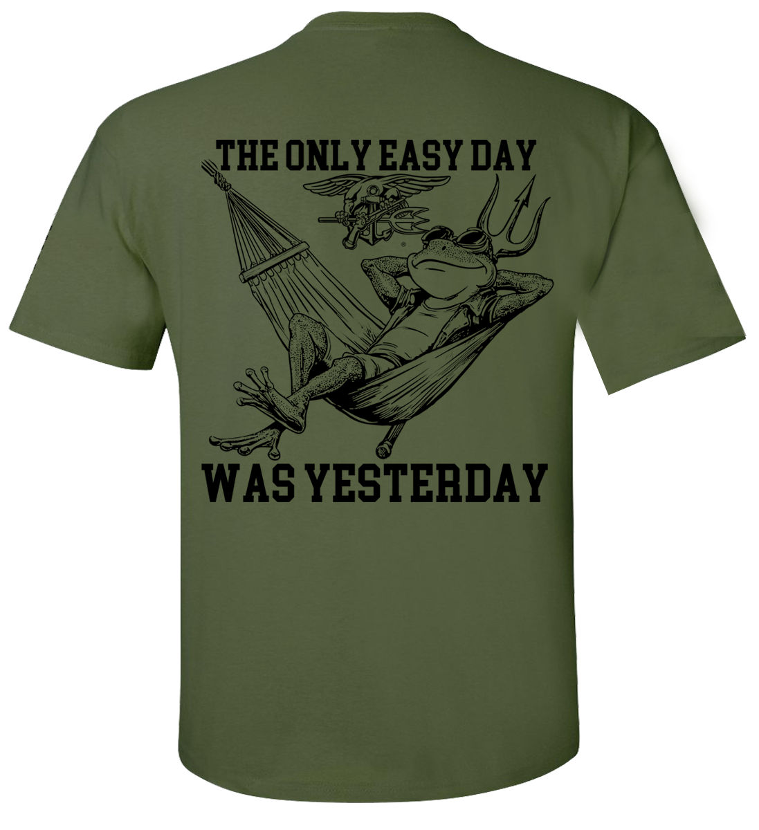 The Only Easy Day Was Yesterday #5 Navy SEALs T-Shirt Frog on Hammock - Image 4