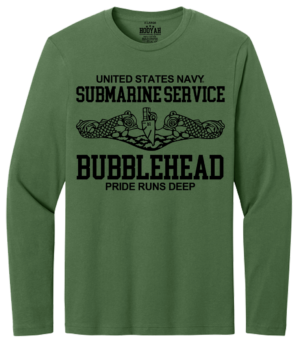 U.S. Navy Submarine Service Bubble Head Pride Runs Deep Long Sleeve T-Shirt Design# 306