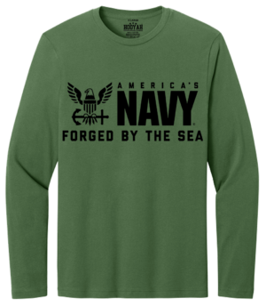 America's Navy Forged by the Sea Long Sleeve T-Shirt Design 304