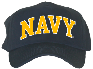 Navy Arch Gold/White Print Ball Cap