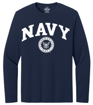 Navy Arch with Seal Long Sleeve T-Shirt Design 301