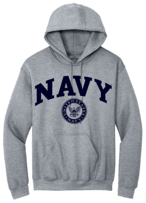 Navy Arch With Seal Hooded Sweat Shirt