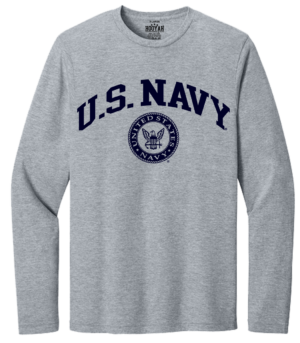 Navy Arch with Seal Long Sleeve T-Shirt Design 302